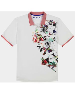 Robert Graham Vintage Rose Cotton Polo Shirt - White