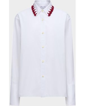 Callas Milano Billie Tassel-Embellished Cotton Shirt - White