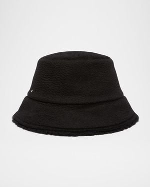 Max Mara Fiducia Reversible Camel And Teddy Bucket Hat - Black