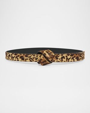 Isabel Marant Lassio Knotted Leopard Calf Hair Belt - Multicolor