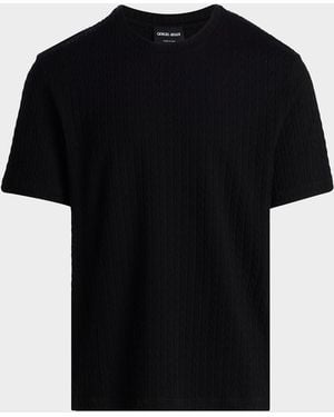 Giorgio Armani Stretch Jersey Crewneck T-Shirt - Black