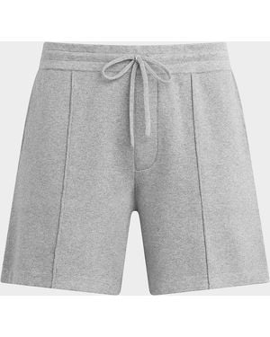 Hudson Jeans Apos;S Cotton-Cashmere Double-Knit Pleated Drawstring Shorts - Gray