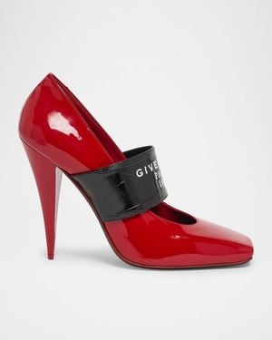 Givenchy Label Patent Leather Pumps - Red