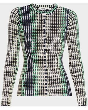 Jonathan Simkhai Mabel Openwork Cardigan - Green