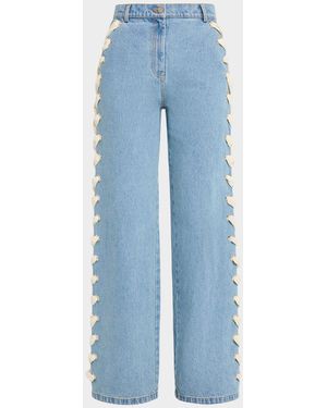 AKNVAS Lyd Laced Denim Pants - Blue