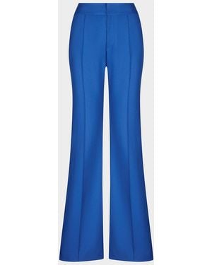 Smythe Wide-Leg Pintuck Pants - Blue