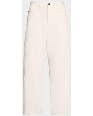 Maria McManus Mid-Rise Barrel-Leg Crop Jeans - Natural