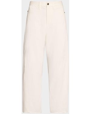 Maria McManus Mid-Rise Barrel-Leg Crop Jeans - Natural