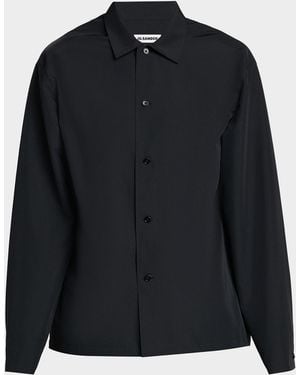 Jil Sander Apos;S Water-Repellent Tech Button-Down Shirt - Black