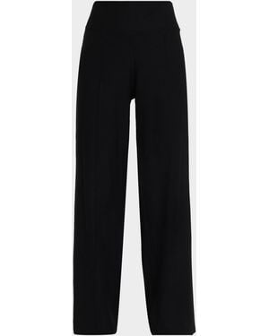 Eileen Fisher High-Rise Textural Knit Pants - Black