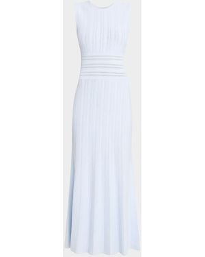 Adam Lippes Sloan Pointelle Knit Sleeveless Midi Dress - White