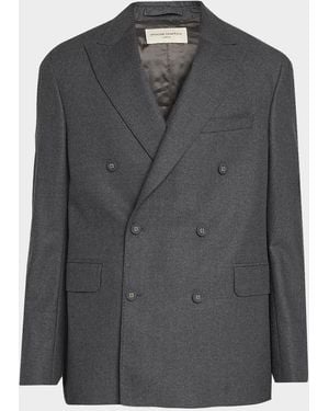 Officine Generale Apos;S Wool Double-Breasted Sport Coat - Black