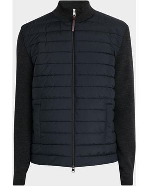 Polo Ralph Lauren Washable Wool Knit Hybrid Full-Zip Sweater - Black