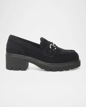 Nero Giardini 60Mm Suede Bit Loafers - Black