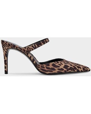 Stuart Weitzman Stuart Power 85Mm Leopard-Print Mules - Brown