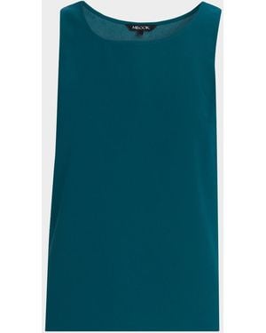 Misook Scoop-Neck Crepe De Chine Tank - Green
