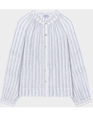 Rails Frances Button-Front Linen Blouse - White