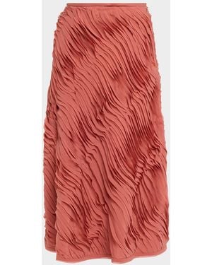Ulla Johnson Amiko Chiffon Midi Skirt - Red