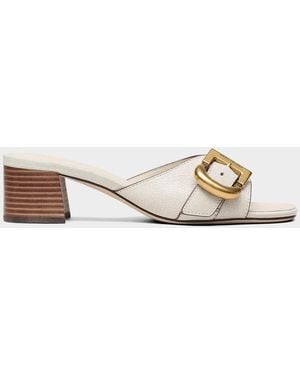 Marc Jacobs The Doll Heeled Leather Sandals - Metallic