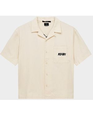 Ksubi Apos;S Stay Up Logo Camp Shirt - Natural