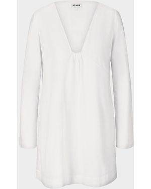 STAUD Vivi Cotton Voile Mini Dress - White
