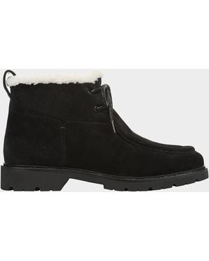 Vince Sierra Suede Lug-Sole Ankle Boots - White