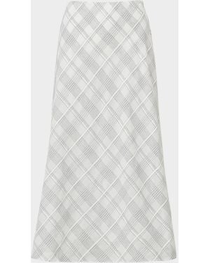 Rag & Bone Wren Plaid Silk-Blend Skirt - White