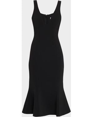 Prabal Gurung V-Neck Sleeveless Flounce Hem Dress - Black