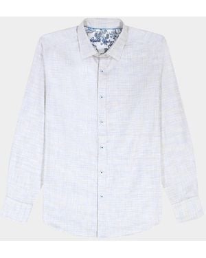 Robert Graham Edison Space-Dye Cotton Shirt - White