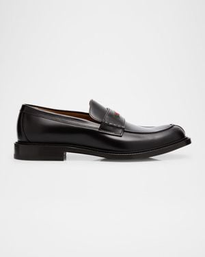 Gucci William Leather Split-Toe Penny Loafers - Black