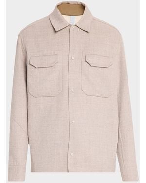 Sease Apos;S Double Wool-Cashmere Overshirt - Natural