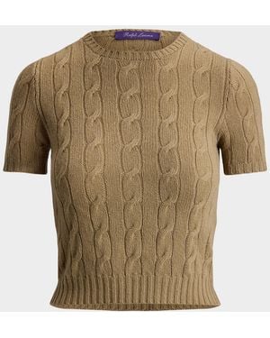 Ralph Lauren Cable-Knit Cashmere Sweater - Multicolor