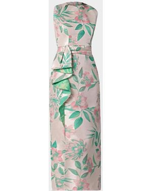 Shoshanna Silvia Sleeveless Floral Jacquard Midi Dress - White