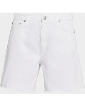 Rag & Bone Kaia High-Rise Cut-Off Denim Shorts - White