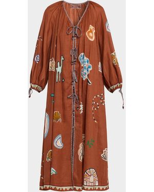 ALÉMAIS Laurence Tie-Front Maxi Dress - Brown