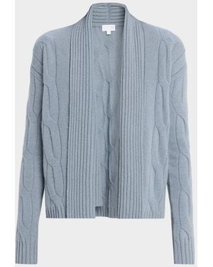 TSE Cashmere Cable-Knit Shawl Cardigan - Blue