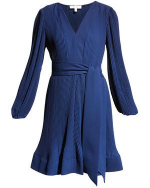 MILLY Liv Pleated Dress - Blue