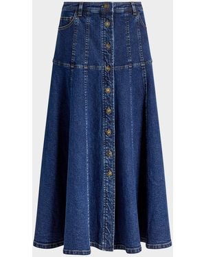 Cinq À Sept Veena Denim Midi Skirt - Blue