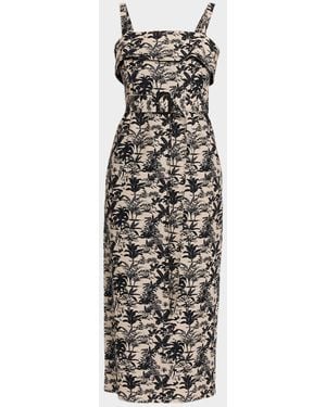 Toccin Theodora Belted Midi Dress - White