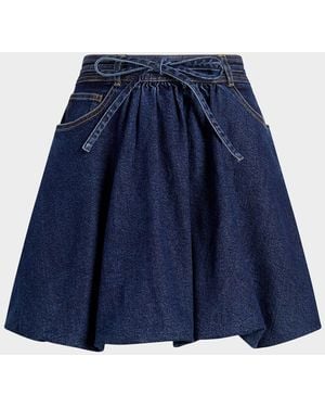 Cinq À Sept Steph Denim Bubble Skirt - Blue