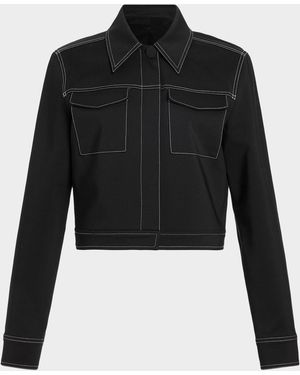 Ramy Brook Marie Stitched Stretch Cotton Jacket - Black