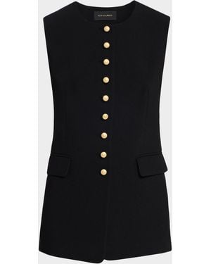Kobi Halperin Kim Slim Button-Down Vest - Black