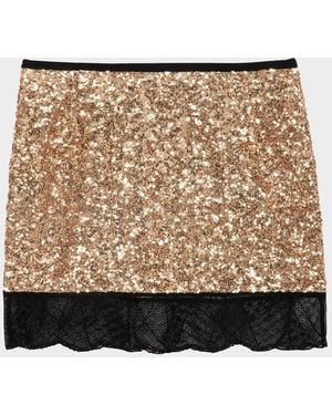 Zadig & Voltaire Justicias Sequin-Embellished Mini Skirt - Natural