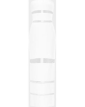 Hervé Léger The Vera Strapless Illusion-Insert Column Gown - White