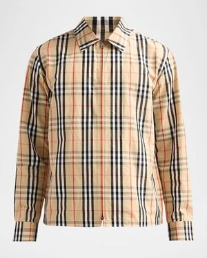 Burberry Apos;S Ollie Check Cotton-Linen Overshirt - Multicolor
