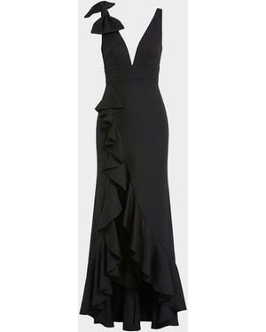 black dress for engagement photos Ever-Pretty 2026 Elegant Deep V-Neck Glitter Evening Dress with Front Slit Occasion Dress