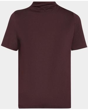 Majestic Filatures Soft Touch Mock-Neck Top - Red