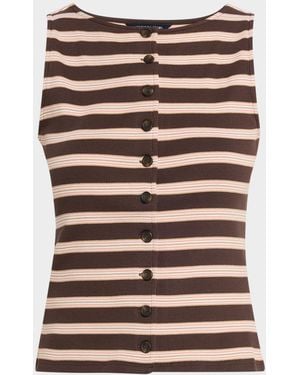 Veronica Beard Uma Stripe Rib-Knit Vest - Multicolor