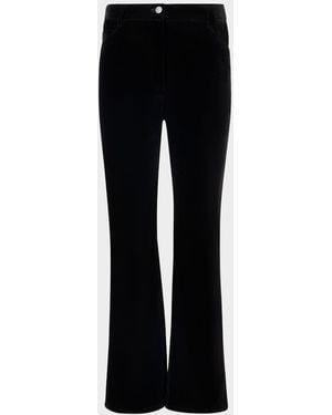 Akris Punto Cali Stretch Velvet Bootcut Pants - Black