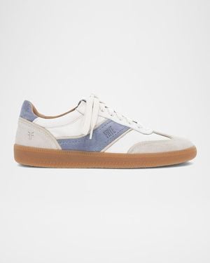Frye Milly Mixed Leather Low-Top Sneakers - White